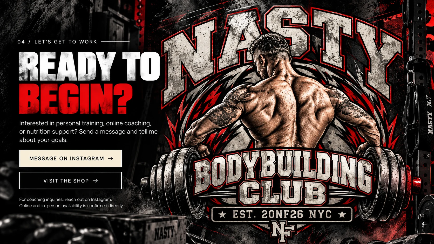 Ready to Begin — Nasty Bodybuilding Club and Nasty Fitness NYC